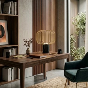 Black Marble Gold Cage Modern Luxury Abajur