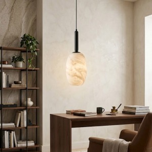 Terra Marble Luxe Sütun Sarkıt - Modern Luxury Taş Dokulu Sarkıt Avize