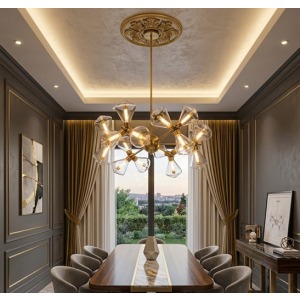Stella Prizma Lux Tasarım Avize – Gold Modern Salon ve Oturma Odası Aydınlatması