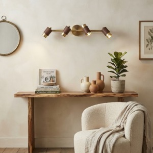 LuxeBeam Wood Series 4'lü Modern Duvar Apliği