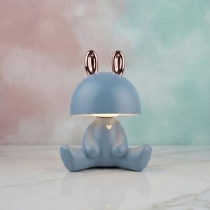 Sevimli Tavşan Mavi Kulaklı Bluetooth Hoparlörlü Çocuk Odası & Gece Lambası